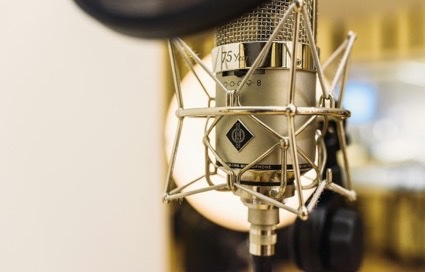 Studiomicrofoon in een opnamestudio
